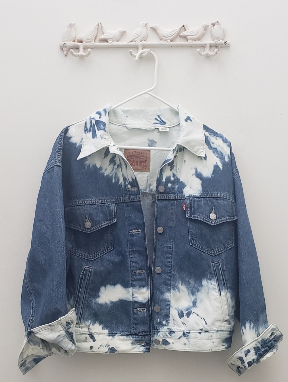 Levi's Blue & White Tie-Dye Denim Trucker Jacket